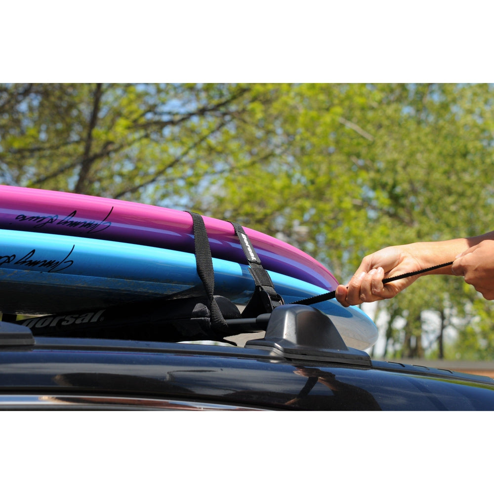 DORSAL Sunguard (No Fade) Aero Roof Rack Pads and 15 ft Straps - Pack of 4 for Car Surfboard Kayak SUP Snowboard-2