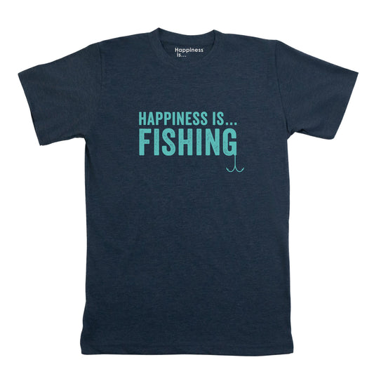 Men's Fishing T-Shirt, Heather Navy