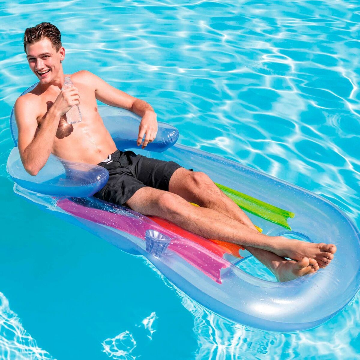 Inflatable Pool Chair Intex Rainbow 160 x 53 x 85 cm (6 Units)-3