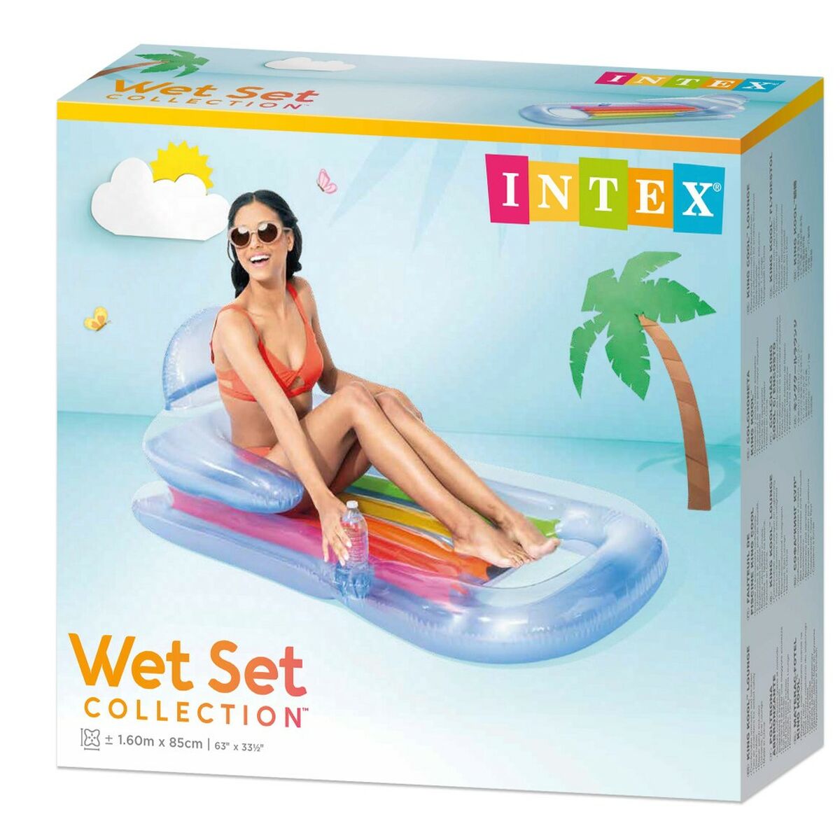 Inflatable Pool Chair Intex Rainbow 160 x 53 x 85 cm (6 Units)-1