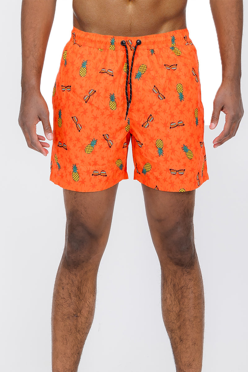 Pineapple Shade Print Swim Shorts-0
