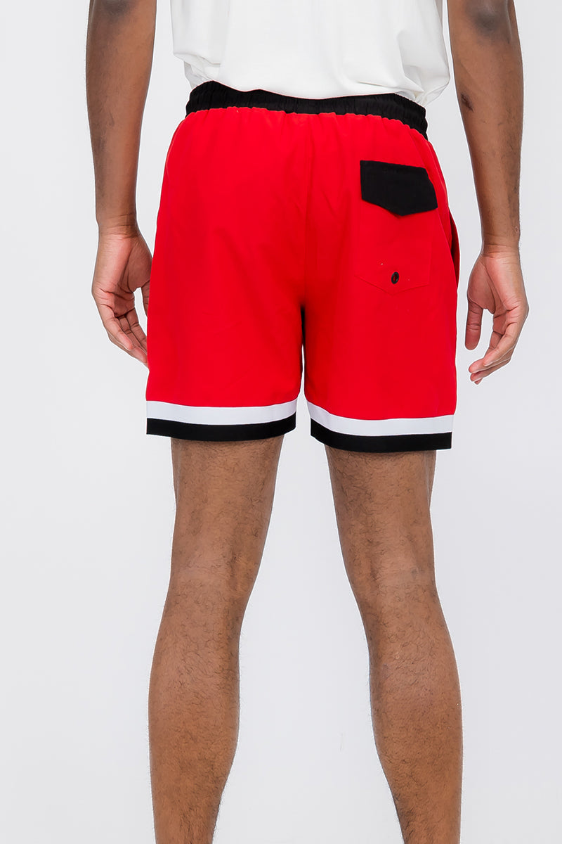 Fronted Cali Rep Print Swim Shorts-2