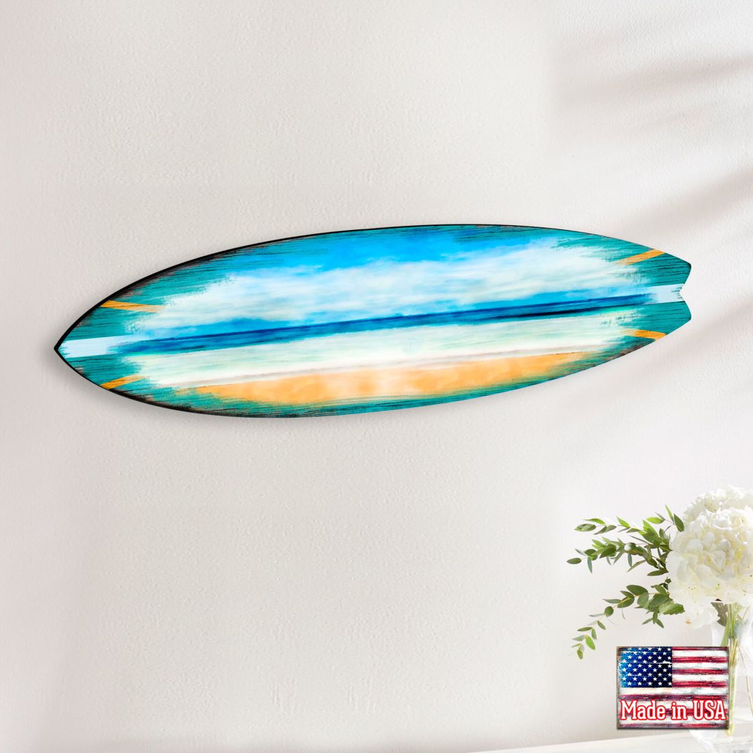 Ocean Surfboard Coastal Door Art by G. DeBrekht - Coastal Holiday Decor - 8490102HS-1