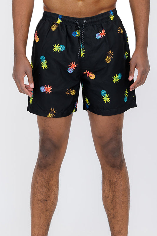 Pineapple Print Swim Shorts-0