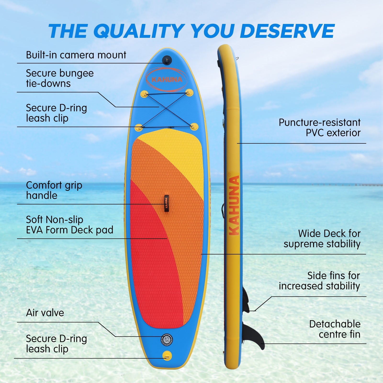 NNEDPE Inflatable Stand Up Paddle Board 10FT w/ Accessories-4