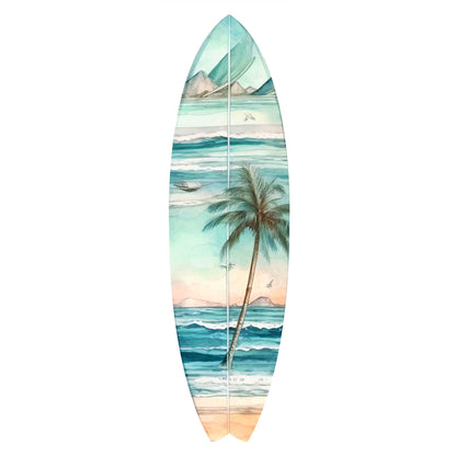 Tropical Palm Surfboard Coastal Wall Art by G. DeBrekht - Coastal Holiday Decor - 8490112HS-4