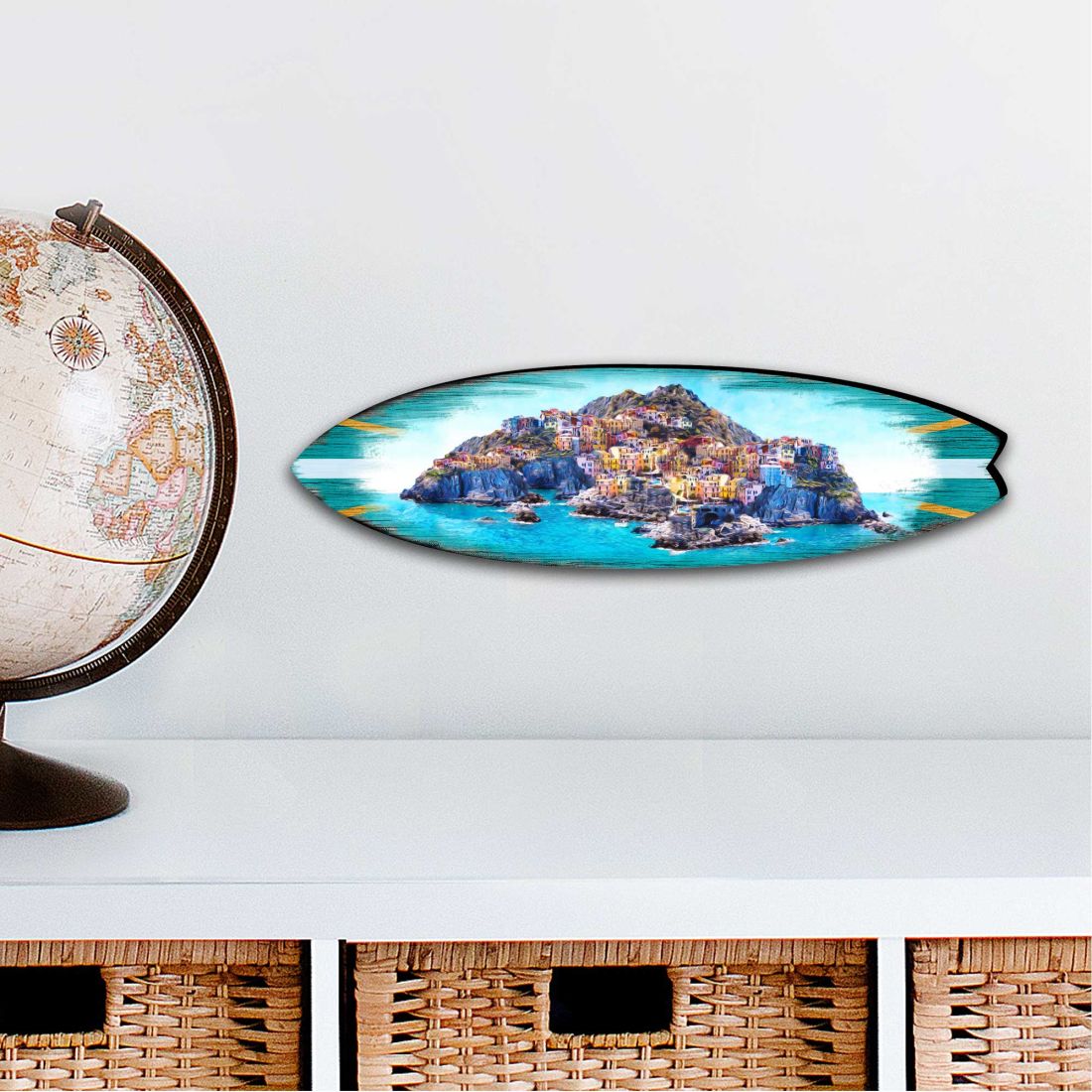 Island Surfboard Coastal Outdoor Decor Large Ornament by G. DeBrekht - Coastal Holiday Decor - 8490101MS-0