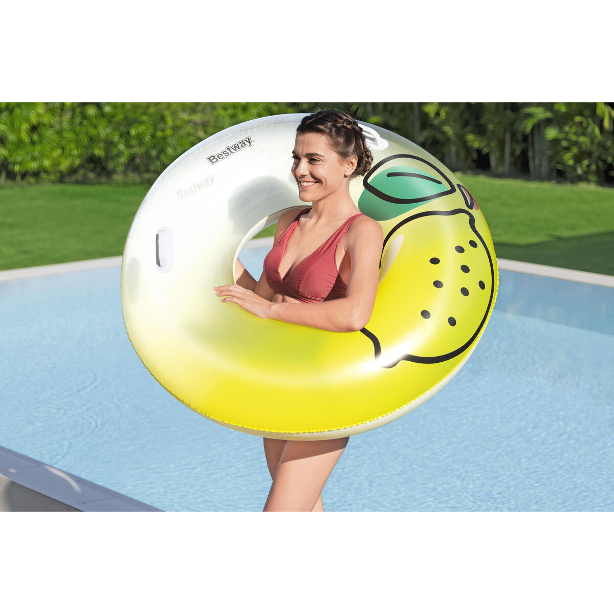 Bestway Inflatable Float with Handles Jungle D114 cm +12 Years Beach Pool 36448-6