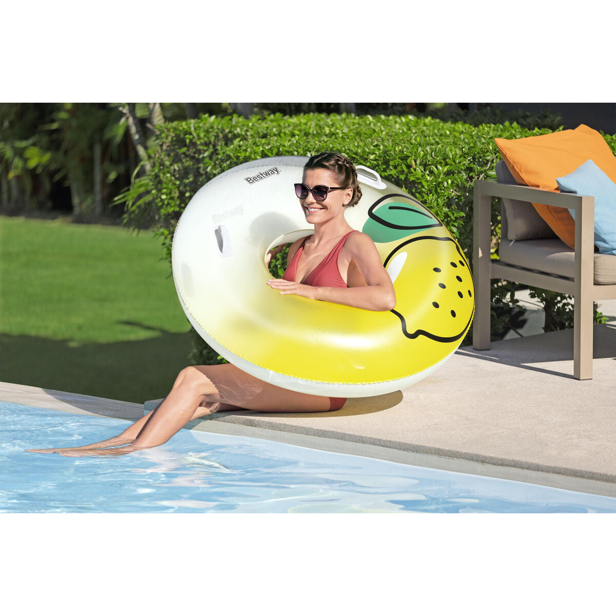 Bestway Inflatable Float with Handles Jungle D114 cm +12 Years Beach Pool 36448-4