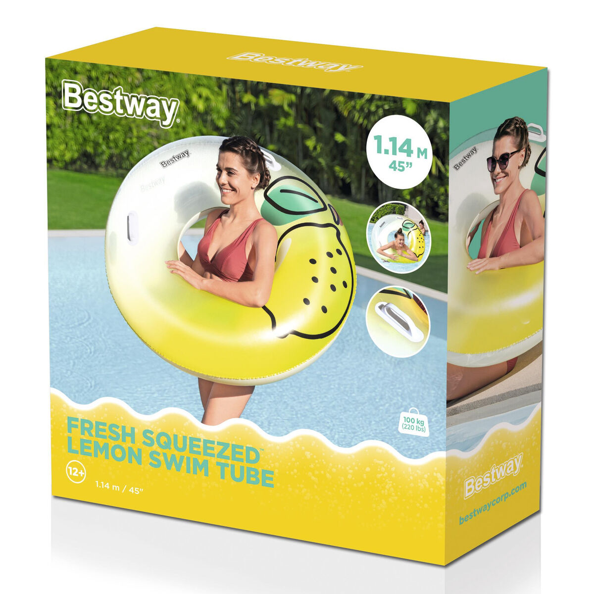 Bestway Inflatable Float with Handles Jungle D114 cm +12 Years Beach Pool 36448-1