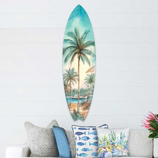 Tropical Surfboard Coastal Wall Art by G. DeBrekht - Coastal Holiday Décor - 8490111HS-0