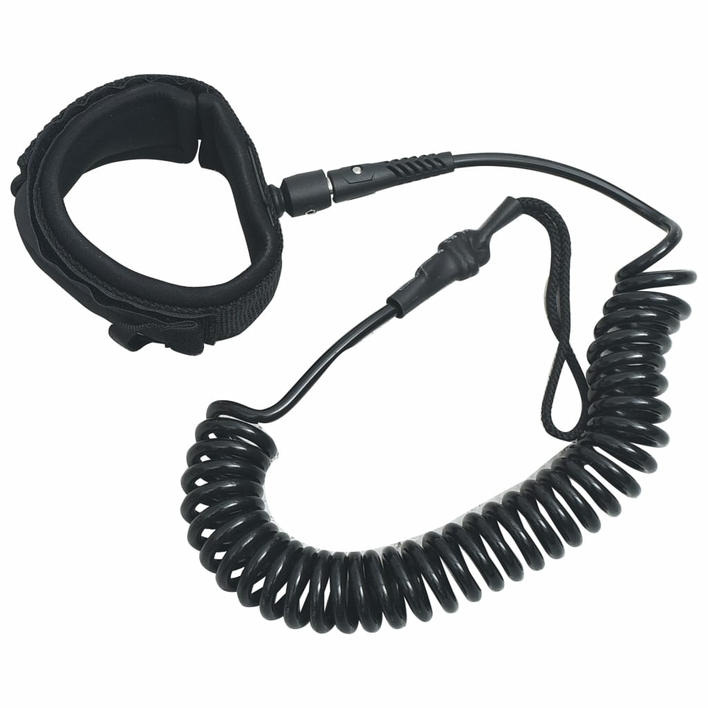 vidaXL SUP Coiled Leash Black 10 inch-0