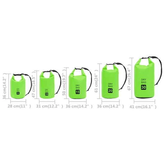 vidaXL Dry Bag Green 2.6 gal PVC-0