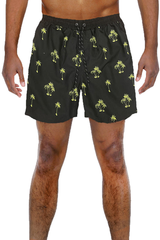 Lime Palm Print Swim Shorts-0