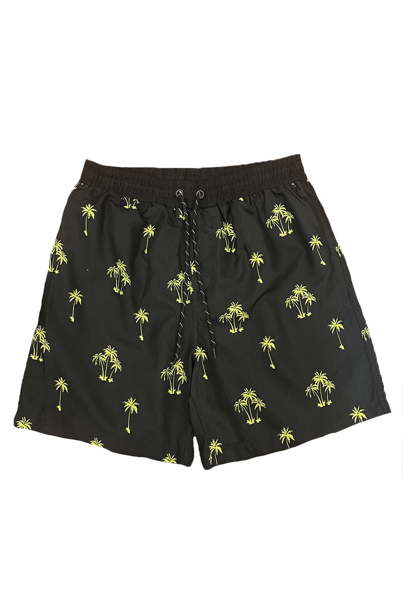 Lime Palm Print Swim Shorts-1