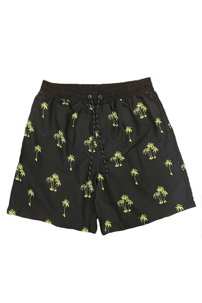 Lime Palm Print Swim Shorts-1