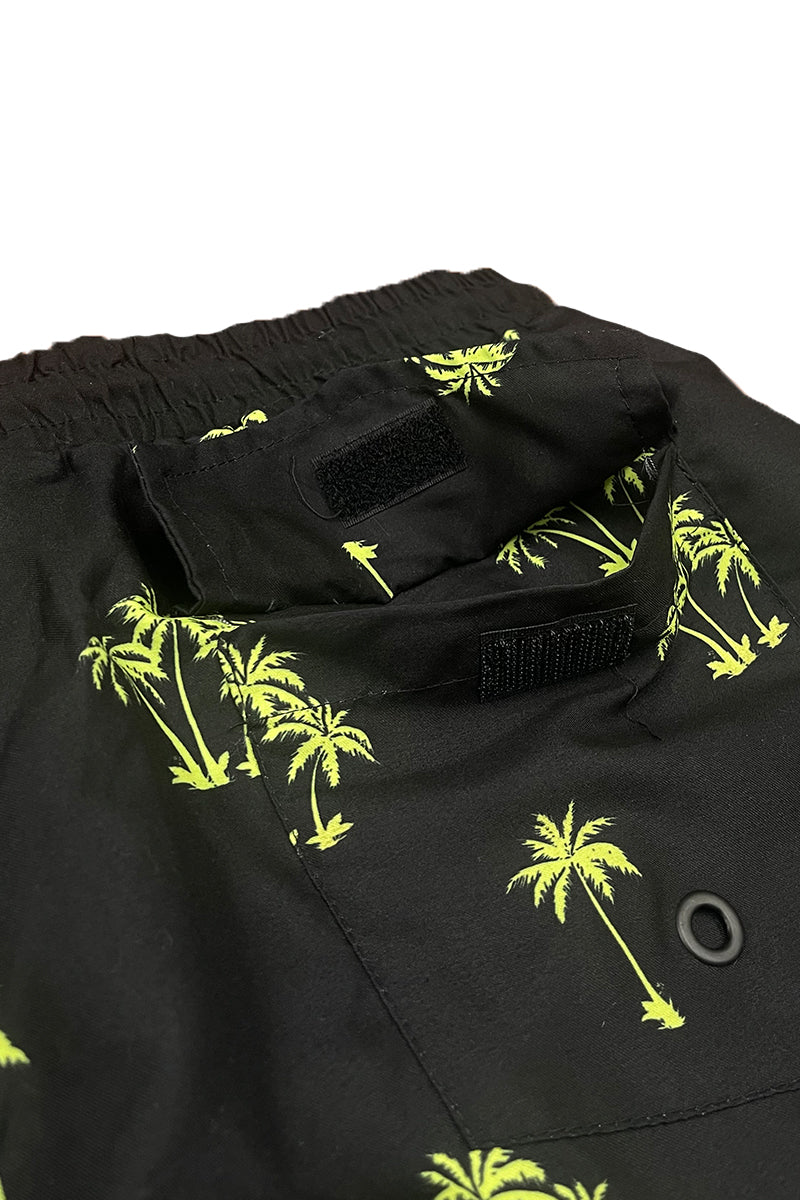 Lime Palm Print Swim Shorts-3