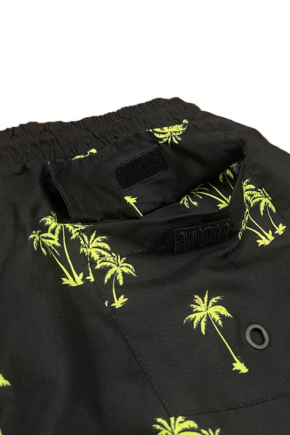 Lime Palm Print Swim Shorts-3
