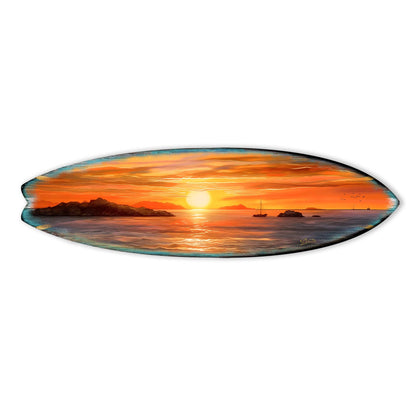 Sunset Symphony Surfboard Coastal Wall Art by G. DeBrekht - Coastal Holiday Decor - 8490133HS-4