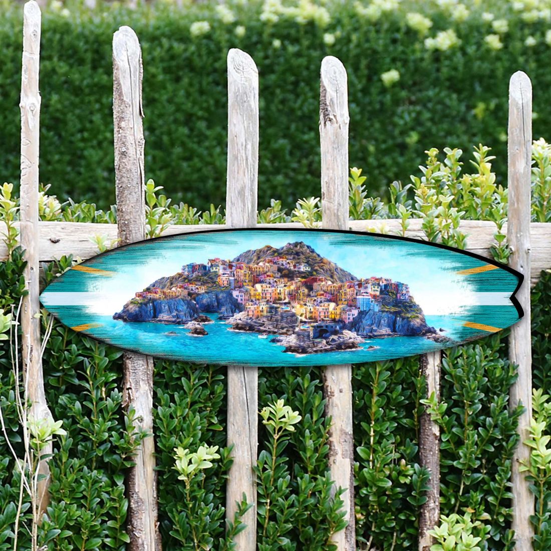 Island Surfboard Coastal Outdoor Decor Large Ornament by G. DeBrekht - Coastal Holiday Decor - 8490101MS-1