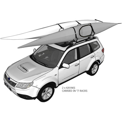 DORSAL Kayak Rack Set 2Pcs J-Bar Rack for Canoe SUP Board Boat On Roof Top Mount Crossbars-1